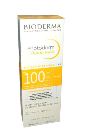 Биодерма photoderm fluide мах invisible флюид солнцезащитный для лица spf 100 40мл