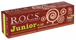 Зубная паста R.O.C.S. junior 6-12 шоколад и карамель 74г