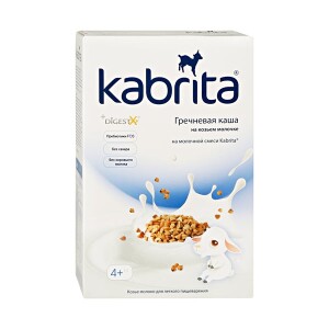 Каша kabrita на козьем молоке гречневая 4+ 180г