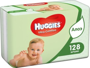 Салфетки влажные детские huggies ultra comfort с алоэ №168