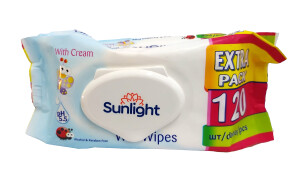 Салфетки влажные детские sunlight with cream №120