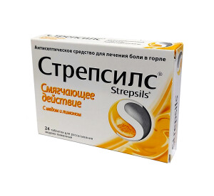 Стрепсилс таблетки №24 (мед и лимон)