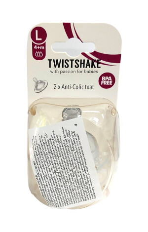 Соска для бутылочек антиколиковая twistshake 4м+ 2шt(l)