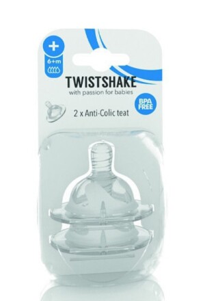 Соска для бутылочек антиколиковая twistshake 6м+ 2шt(+)