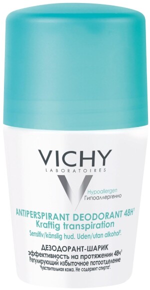 Vichy дезодорант шариковый 48ч 50мл