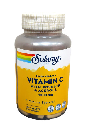 Витамин С solaray с шиповником и ацеролой таблетки 1000мг №100