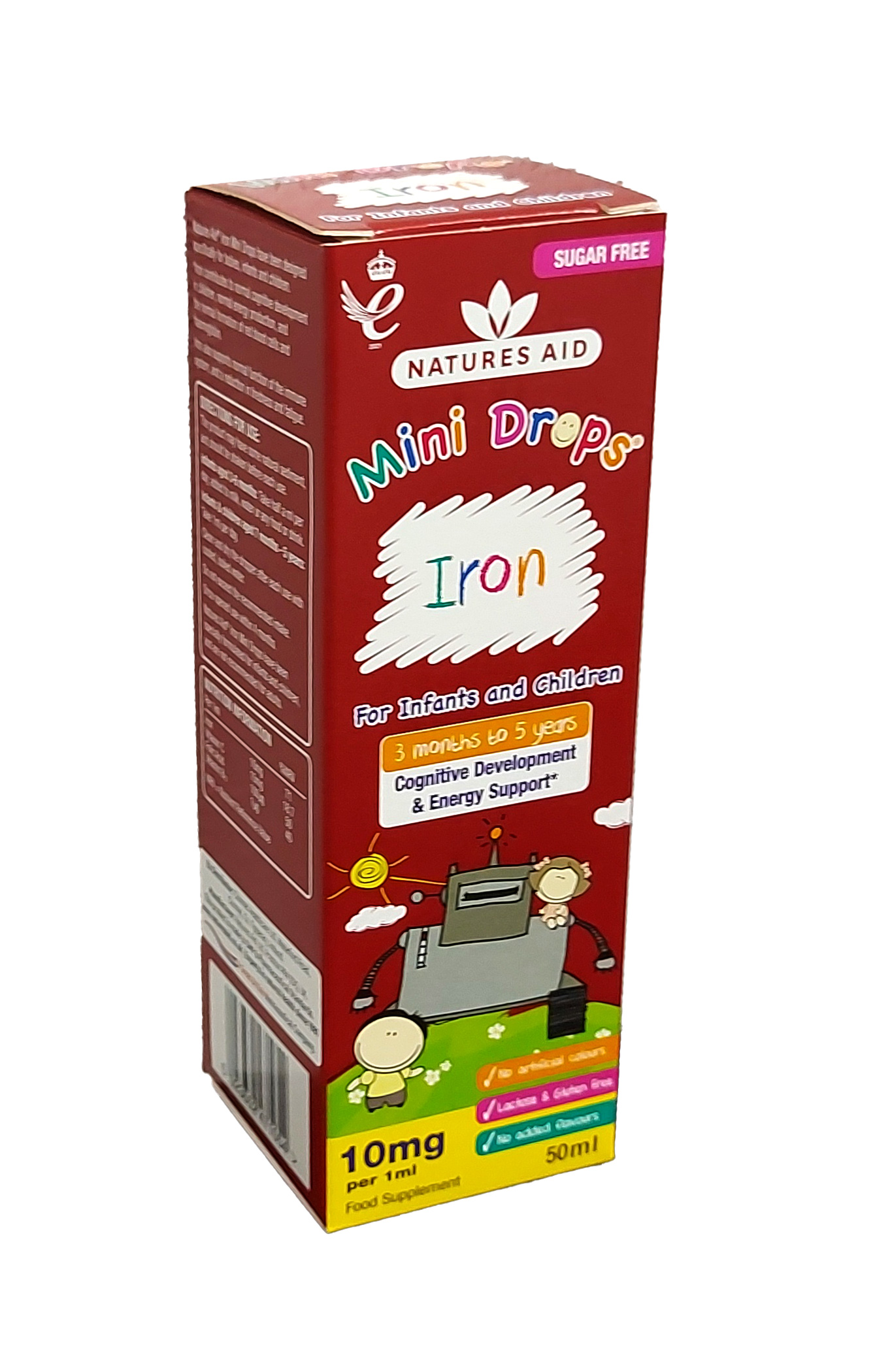 Железо natures aid mini drops iron 10мг/мл капли 50мл