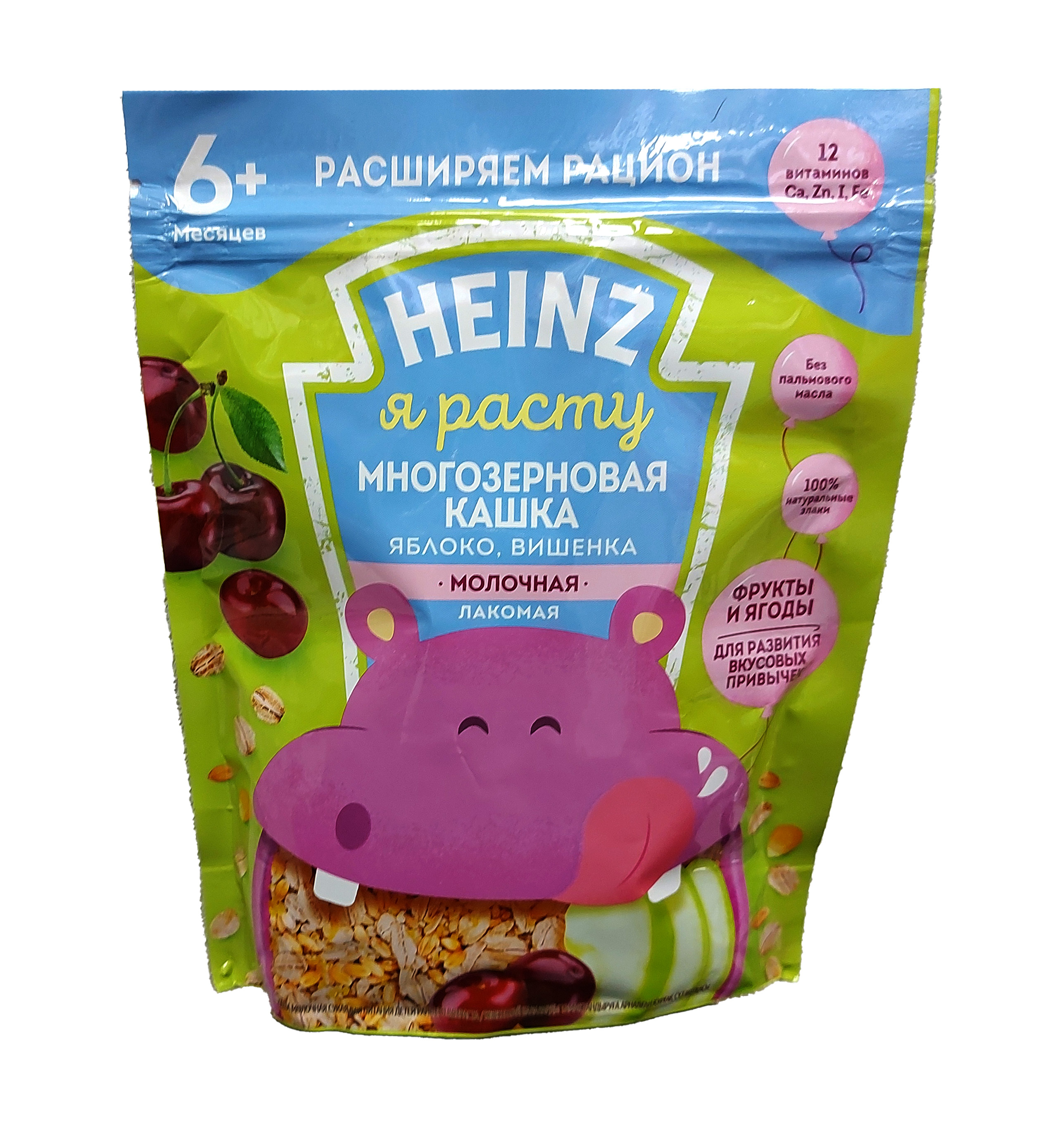 Каша heinz лакомая молочная многозерновая яблоко,вишня 6+ месяцев 170г