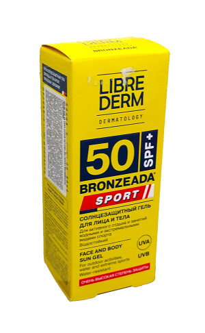 Librederm bronzeada sport гель солнцезащитный для лица и тела spf+50 50мл