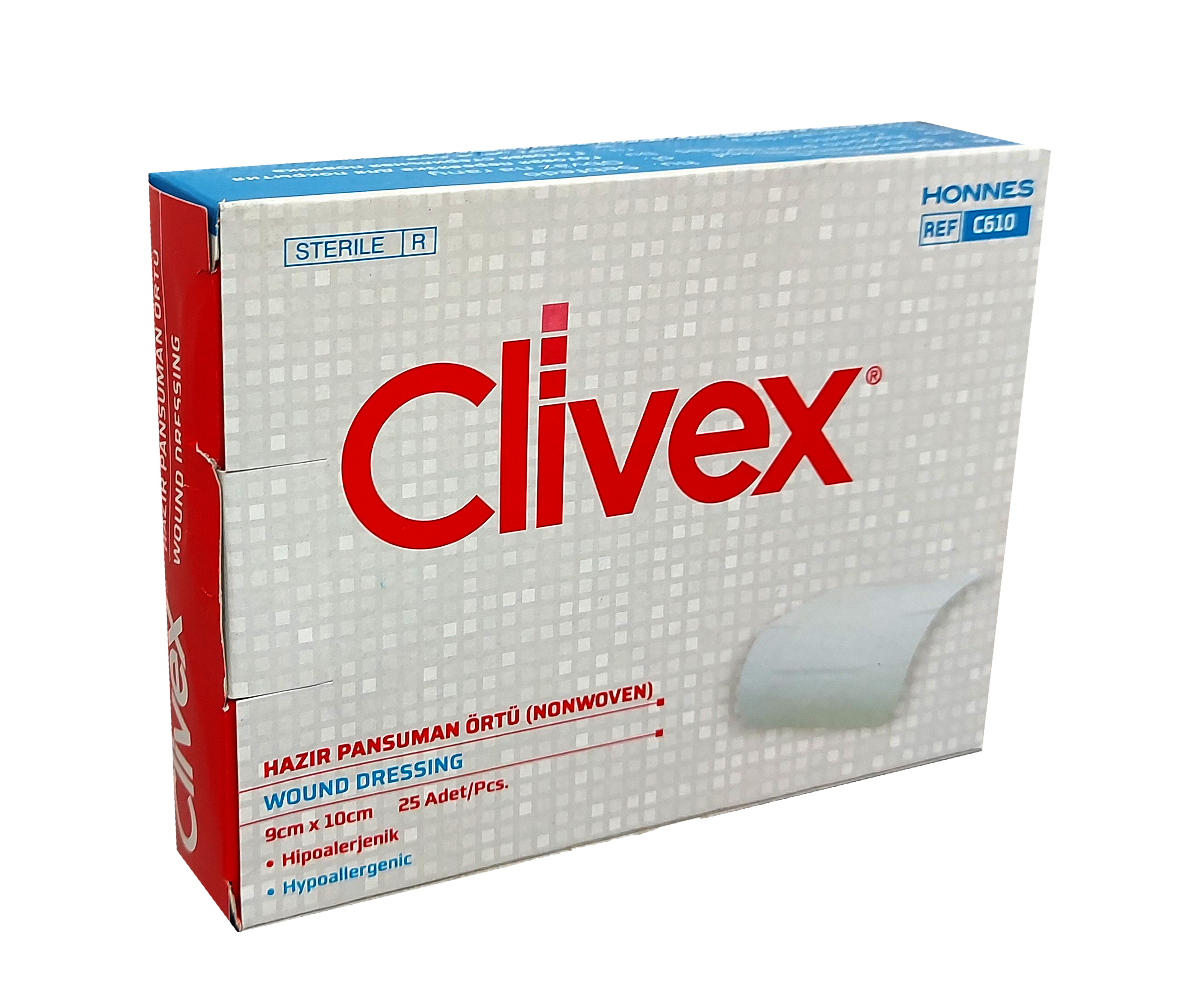Повязка прозрачная полиуретановая для ран clivex 9смх10см №25