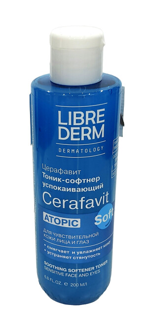 Librederm cerafavit тоник-софтнер успокаивающий для лица и глаз 200мл