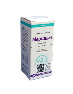 Меркасин инъэкция учун эритмаси 500 мг/2 мл флакон №1