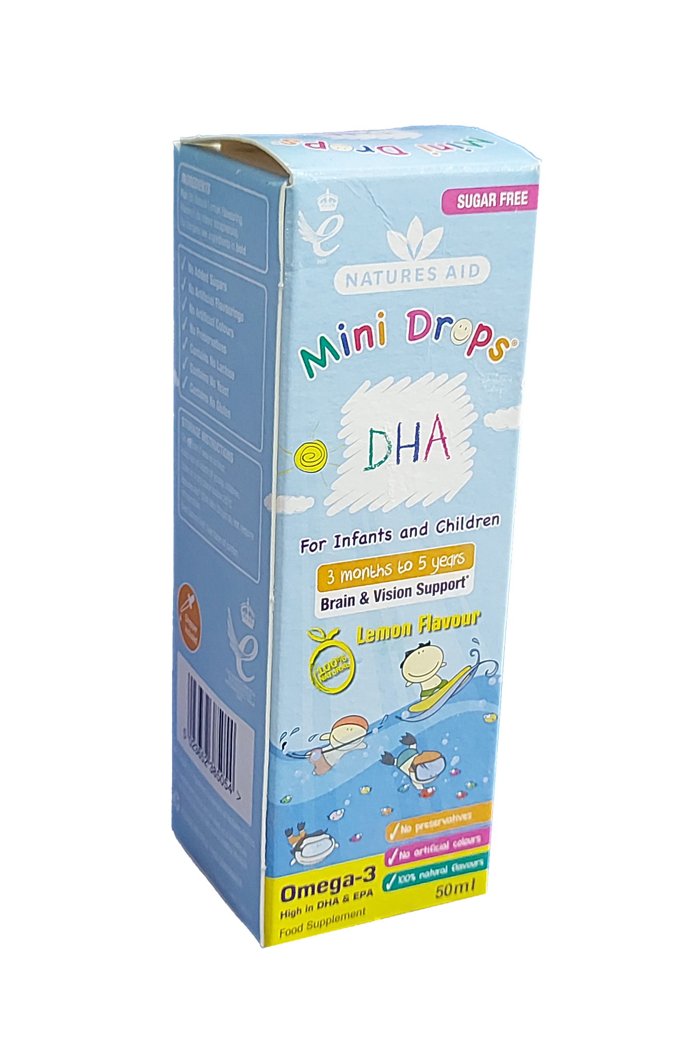 Omega-3 dha natures aid mini drops капли 50мл