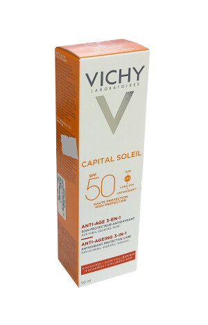 Vichy capital ideal soleil антивозрастной уход 3 в 1 spf 50 50мл