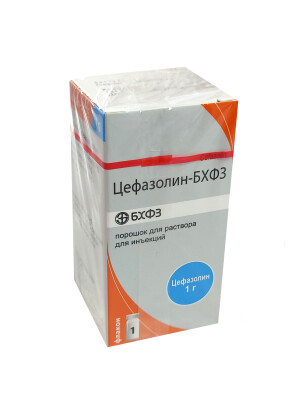 Цефазолин-бхфз 1,0г флакон №1 (инд. уп.)