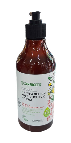 Sinergetik tabiiy qo'l va tana kremi pachuli va xushbo'y bergamot 380ml