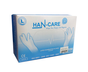 Перчатки не стерильные смотровые латексные han-care размер (l) №100