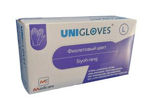 Перчатки н/с смотр нитрил unigloves medicare размер (l) №100 (фиолетовый)