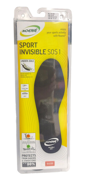 Стельки ортопедические вибро-абсорбирующие noene sport invisible sos1 1мм размер 43-50 (0738/23)