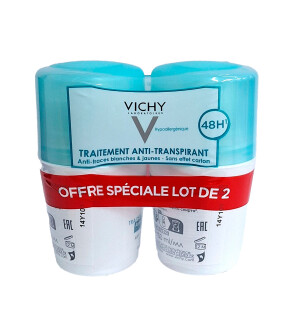 Vichy дезодорант-антиперспирант шариковый против пятен 48ч 50мл (2шт)