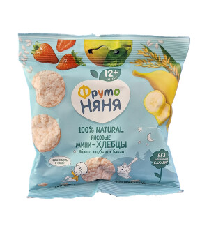 Фрутонян гуруч мини нонлари олма, қулупнай, банан 12 ой+ 30г