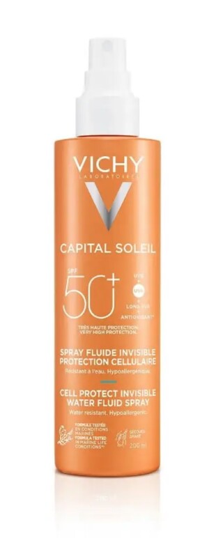 Вичи cапитал идеал солеил бузадиган амаллар суюқлиги қуёшдан ҳимоя қилувчи энгил тана учун СПФ 50+ 200мл