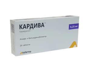 Kardiva tabletkalari 6,25 mg №28