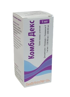 Kombi Dex ko'z tomchilari 1mg / ml + 3500me / ml + 600me / ml 5ml