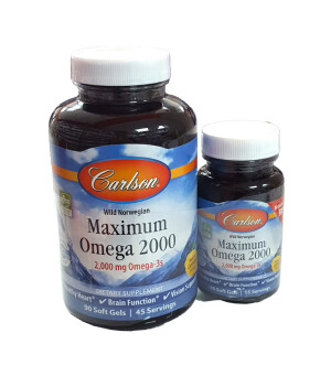 Omega-3 carlson maximum omega 2000 limonli xushbo'y kapsulalar № 90
