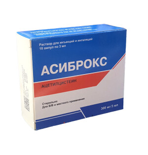 300mg/3ml №10 in'ektsiya uchun asibrox eritmasi