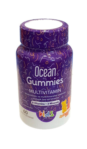 Ocean gummies multivitamin Gummy multivitamin bolalar apelsin ta'mi va qulupnay №60