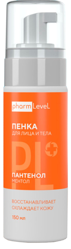 Пенка pharmlevel пантенол ментол для лица и тела 150мл