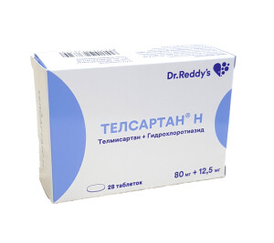 Телсартан-ҳ таблеткалари 80/12, 5 мг №28