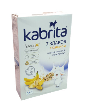 Echki sutidagi kabrita bo'tqasi banan bilan 7 don 6+ 180g