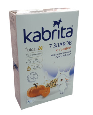 Echki sutidagi kabrita bo'tqasi qovoq bilan 7 don 6+ 180g