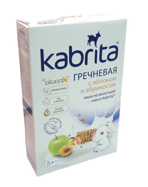 Olma va o'rik bilan karabuğday echki sutidagi kabrita pyuresi 5+ 180g