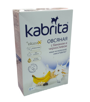 Echki sutidagi kabrita pyuresi banan va o'rik bilan jo'xori uni 6+ 180g