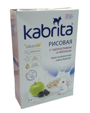 Echki sutidagi kabrita pyuresi o'rik va olma bilan guruch 5+ 180g