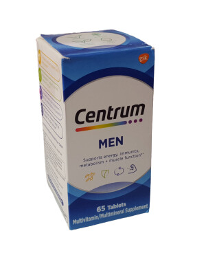 Erkaklar uchun Centrum multivitaminlari 65-sonli tabletkalar