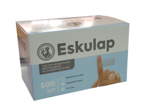 Eskulap 72x19 №500 polimer asosidagi tibbiy bakteritsid patch shaffof rang