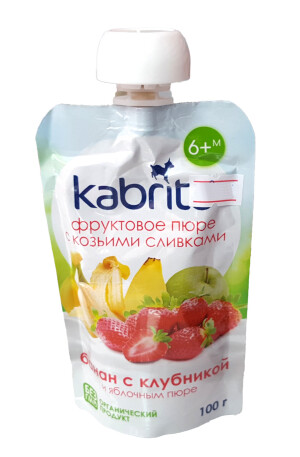 Meva pyuresi kabrita qulupnay bilan banan 100g