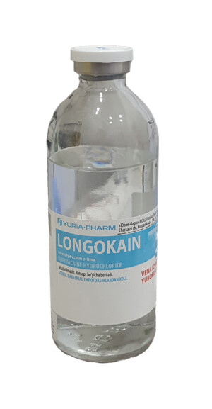 2,5 mg/ml 200ml in'ektsiya uchun longokain eritmasi