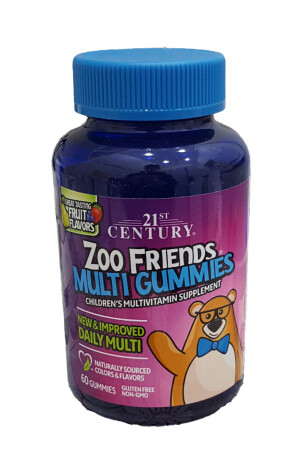 Мультивитамины 21st century zoo friends multi gummies д/детей жев пастилки №60