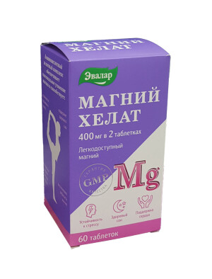 Magniy xelat evalar tabletkalari 400mg №60