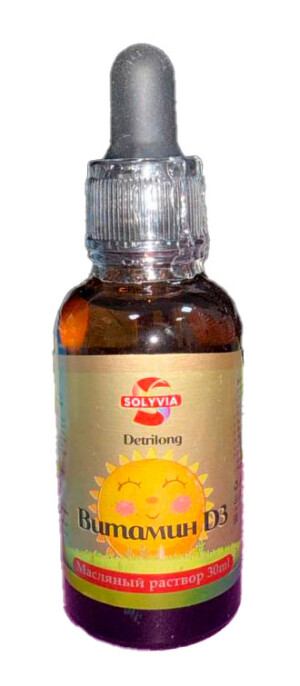 Suyuq vitamin D3 solyvia detrilong tomchilari 600me 30ml