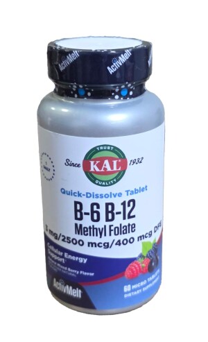 B-6 vitaminlari b-12 vitamini va kal metilfolat rezavorlar aralashmasi 60-sonli tabletkalar