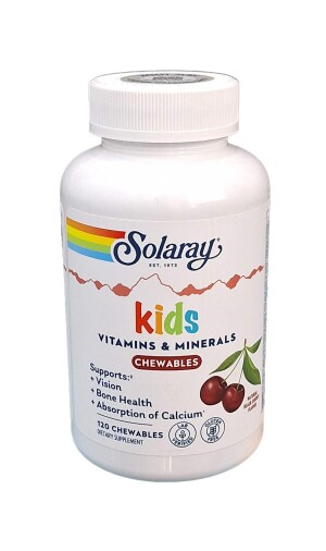 Мультивитамины solaray kids vitamins and minerals д/детей вкус вишни капсулы №120