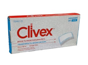 Повязка прозрачная полиуретановая для ран clivex 9смх20см №25 (c6120p)