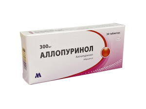 Аллопуринол таблеткалари 300 мг №30