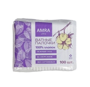 Ватные палочки amra ultra №100 (п/э)